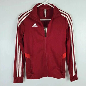 NWT Adidas Women's Climalite Zip Up Track Jacket Bright Red Size 2XS